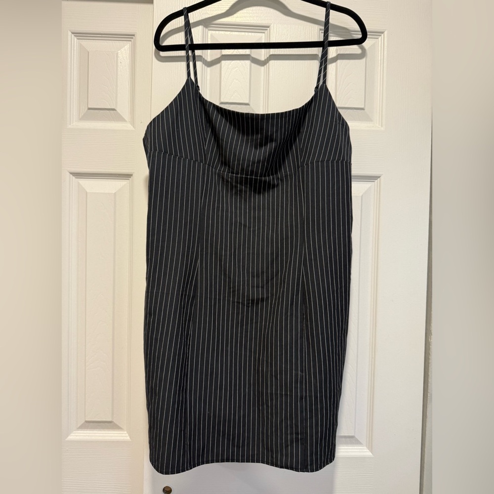 Finesse Black and White Pinstripe Blouse